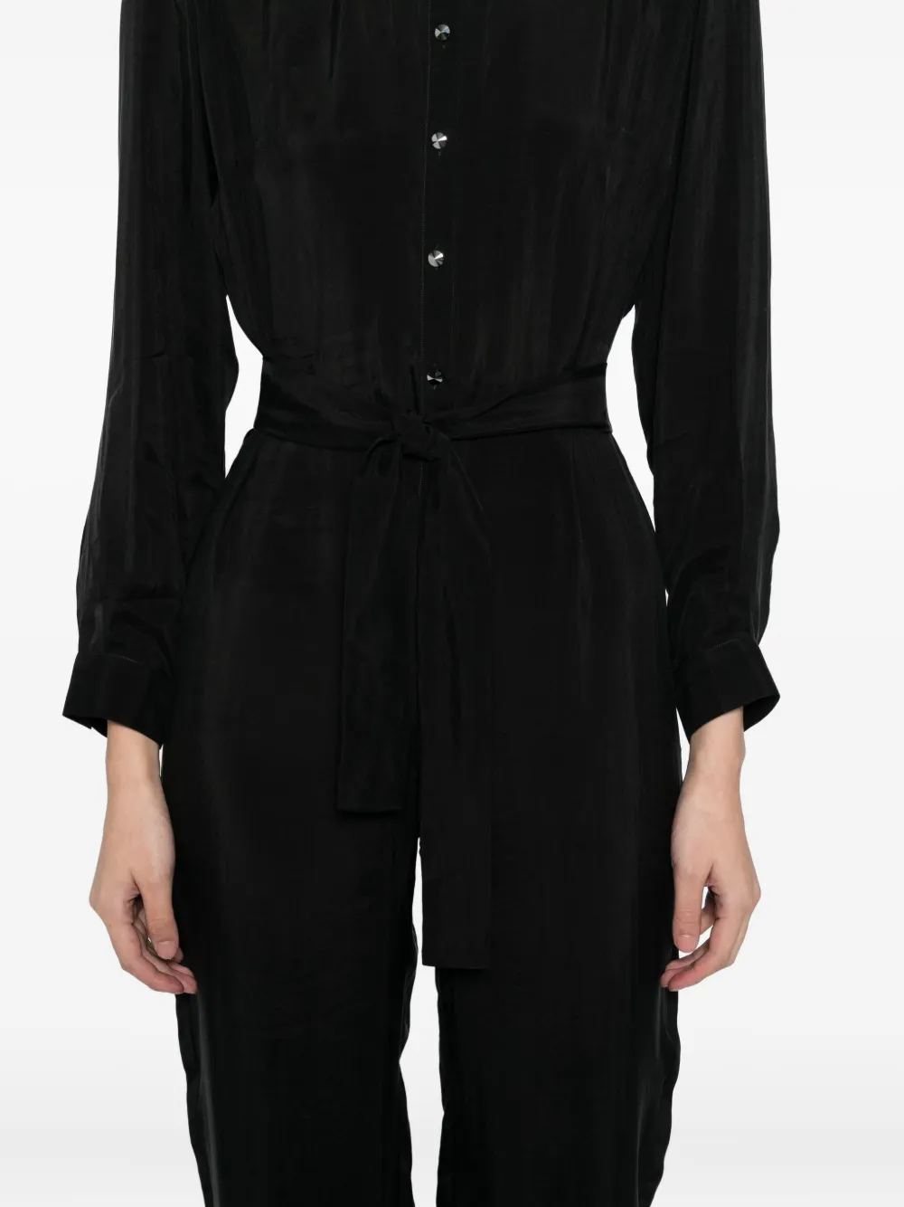 Tessitura Body Couture Cupro Jumpsuit In Black