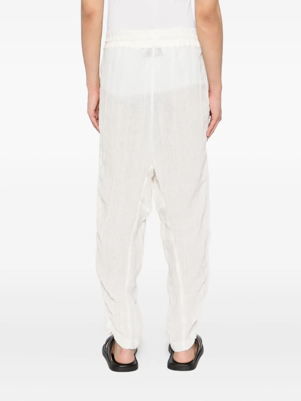 Tessitura Body Couture Drawstring Cuffed Trousers In White
