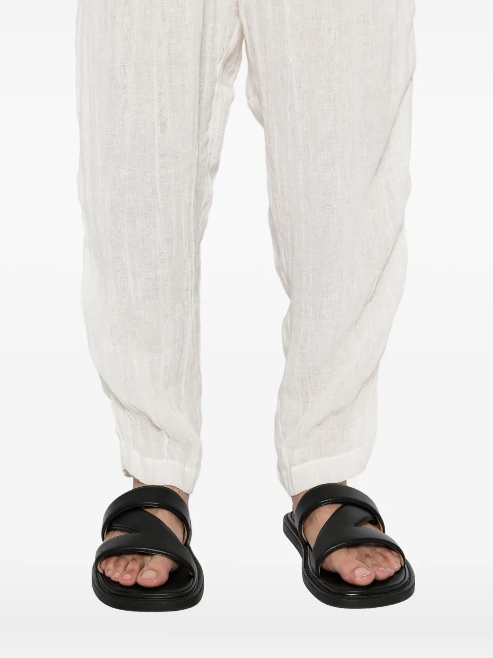 Tessitura Body Couture Drawstring Cuffed Trousers In White