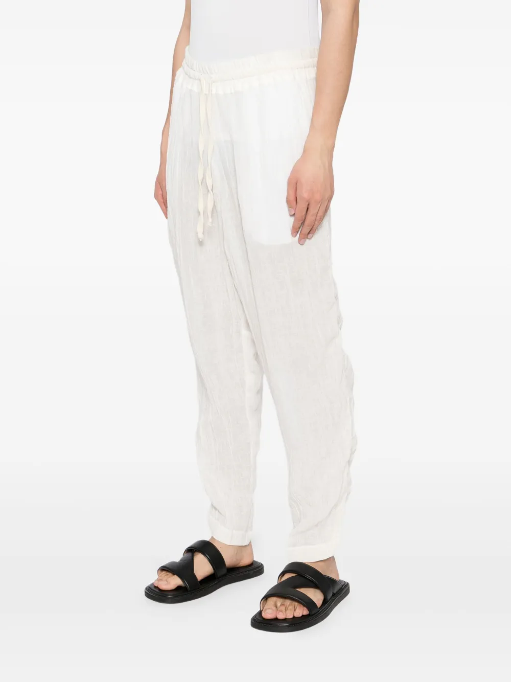 Tessitura Body Couture Drawstring Cuffed Trousers In White