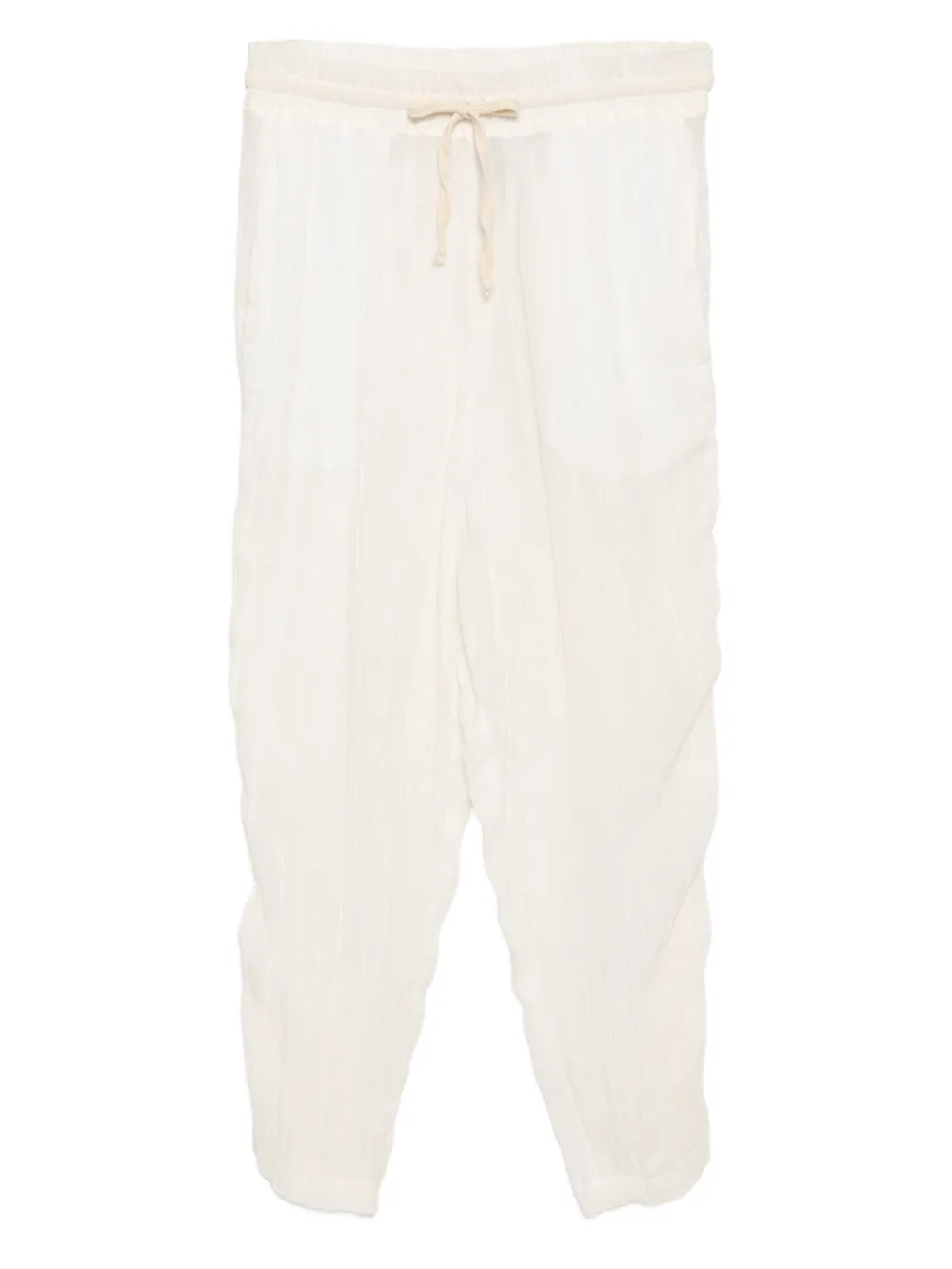 Tessitura Body Couture Drawstring Cuffed Trousers In White