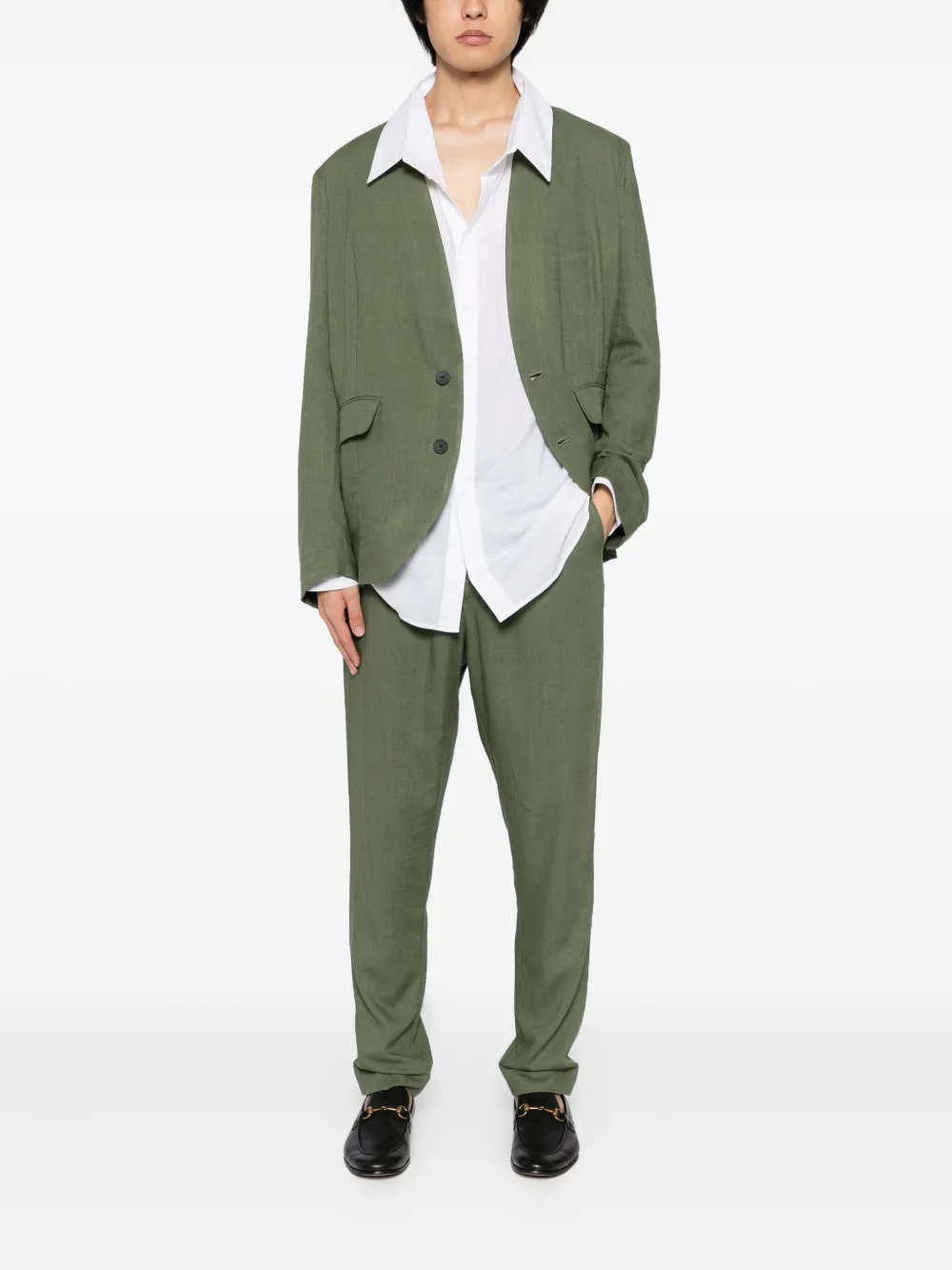 Tessitura Body Couture Broek met geplooide voorkant - Groen
