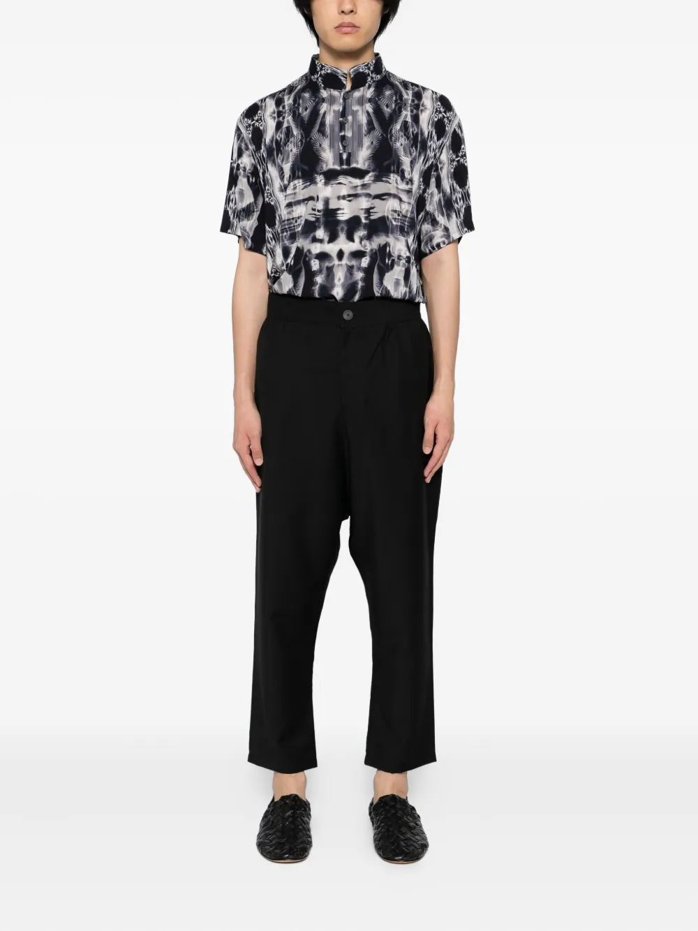 Tessitura Body Couture Broek van wolblend - Zwart