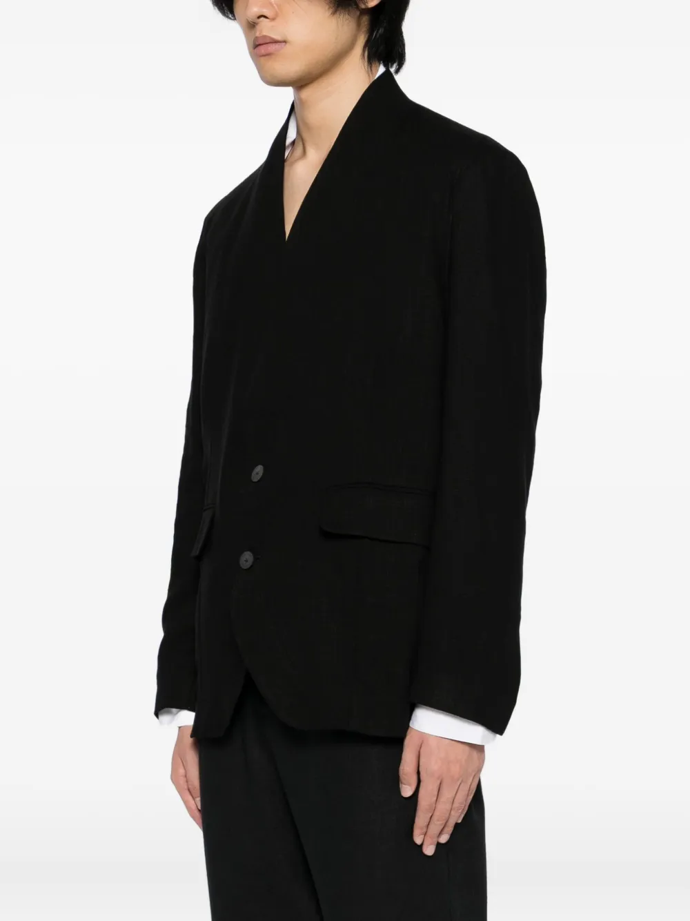 Tessitura Body Couture Minimal Blazer In Black