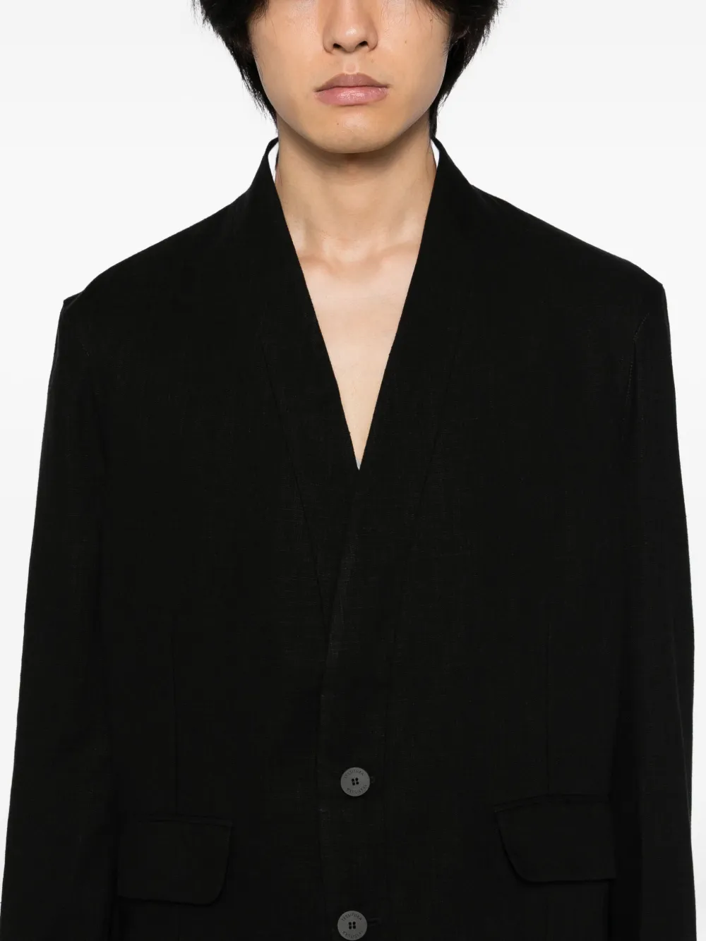 Tessitura Body Couture Minimal Blazer In Black