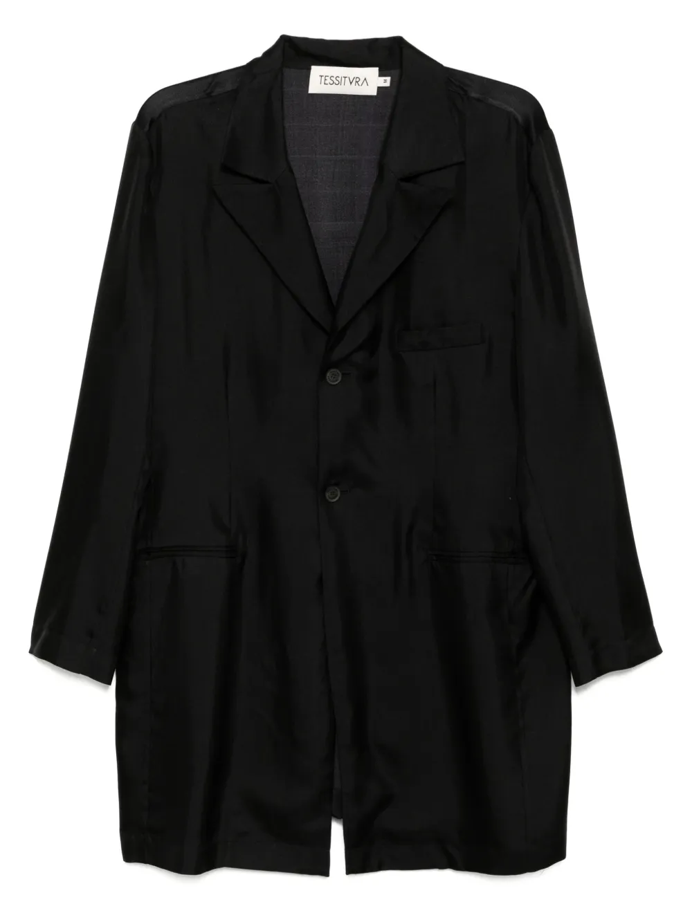 Tessitura Body Couture sculpture-print silk coat | Black | Image 1