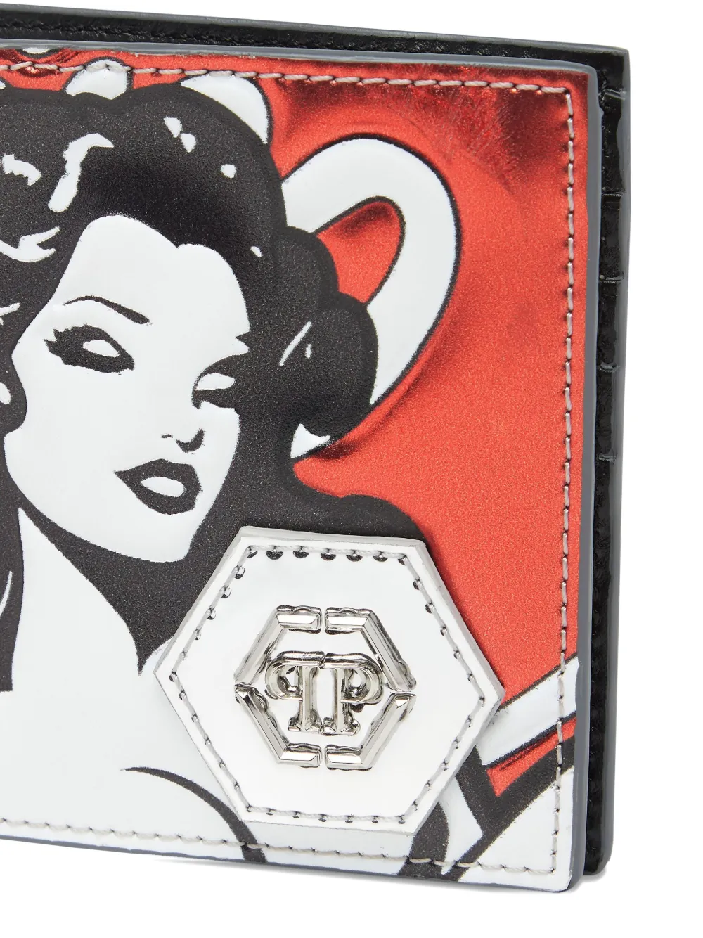 Philipp Plein Embossed-motif Wallet In Black