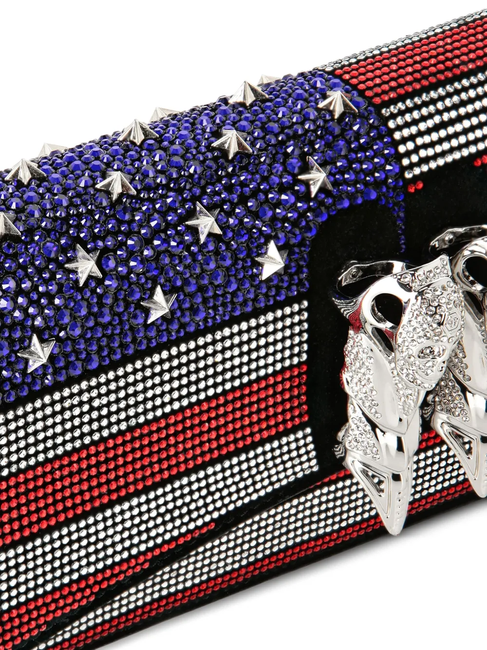 Philipp Plein Us Flag Strass Claw Clutch In Multi