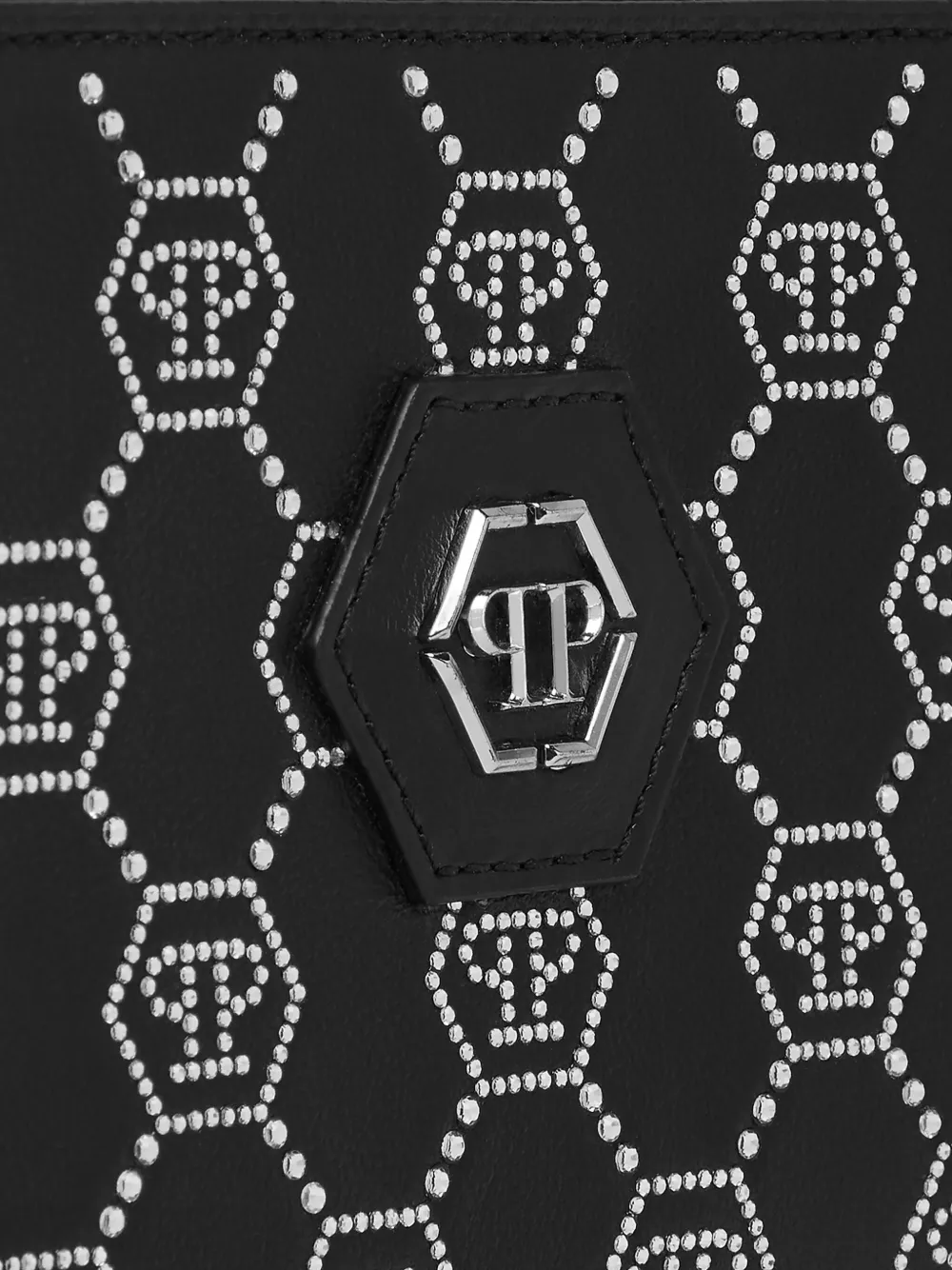 Philipp Plein Portemonnee met monogram en studs Zwart