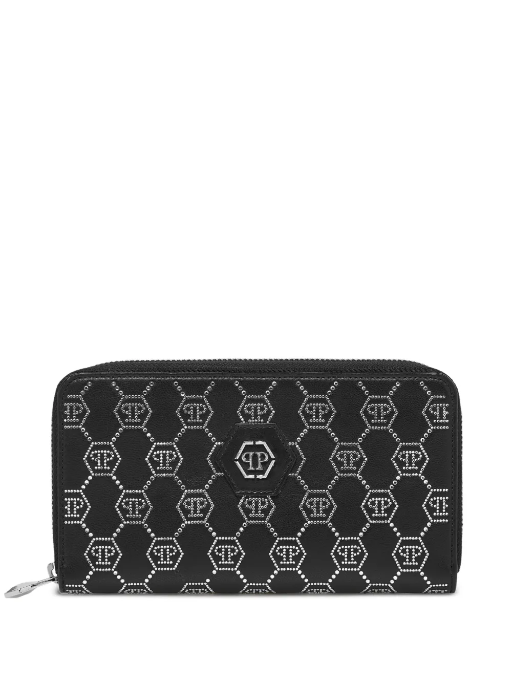 Philipp Plein monogram studded zip wallet | Black | Image 1
