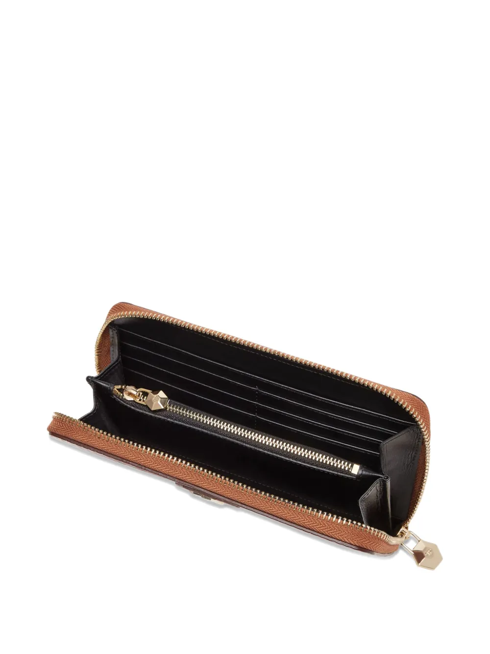 Philipp Plein Portemonnee met krokodillen-reliëf Bruin