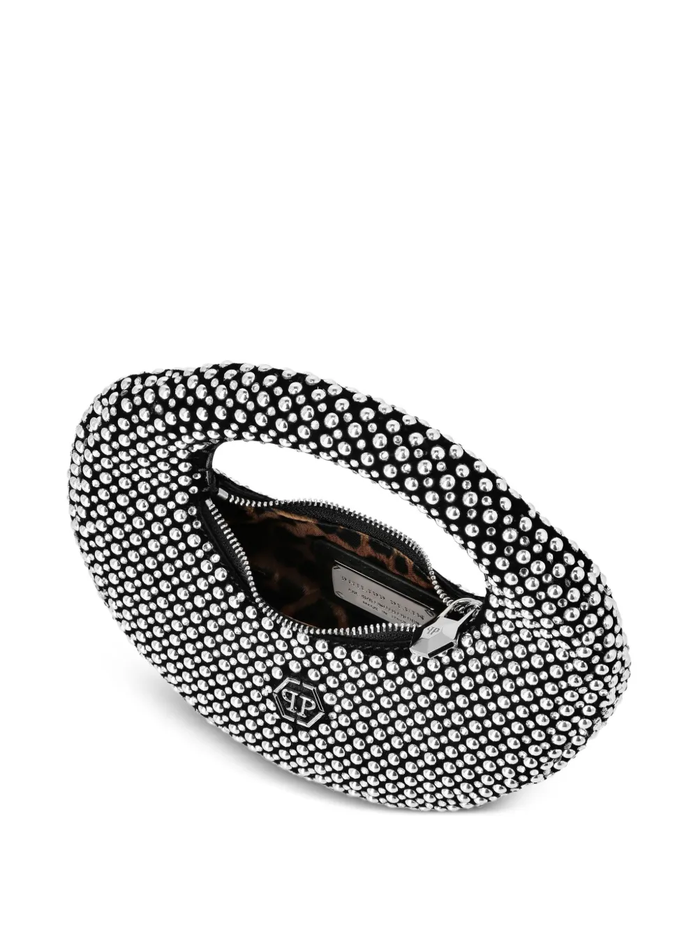 Philipp Plein Oval shopper verfraaid met studs Zwart
