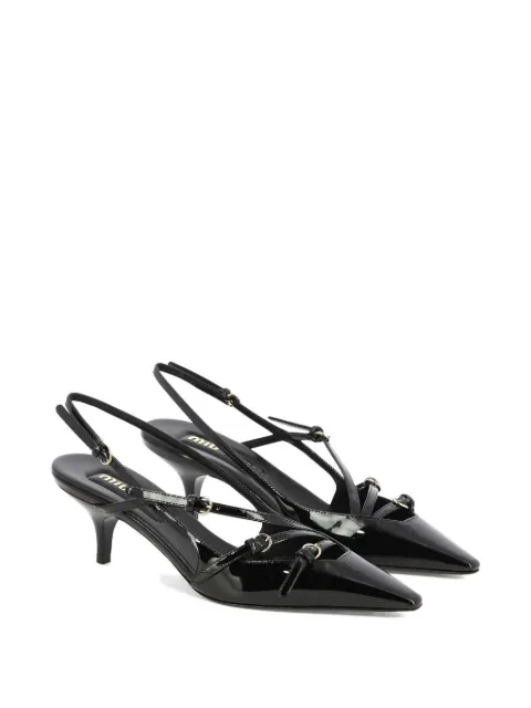 Miu Miu 45mm patent-leather slingback pumps