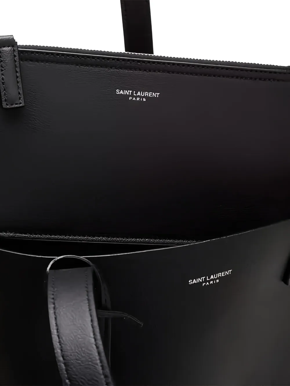 Saint Laurent Bold leren shopper Zwart