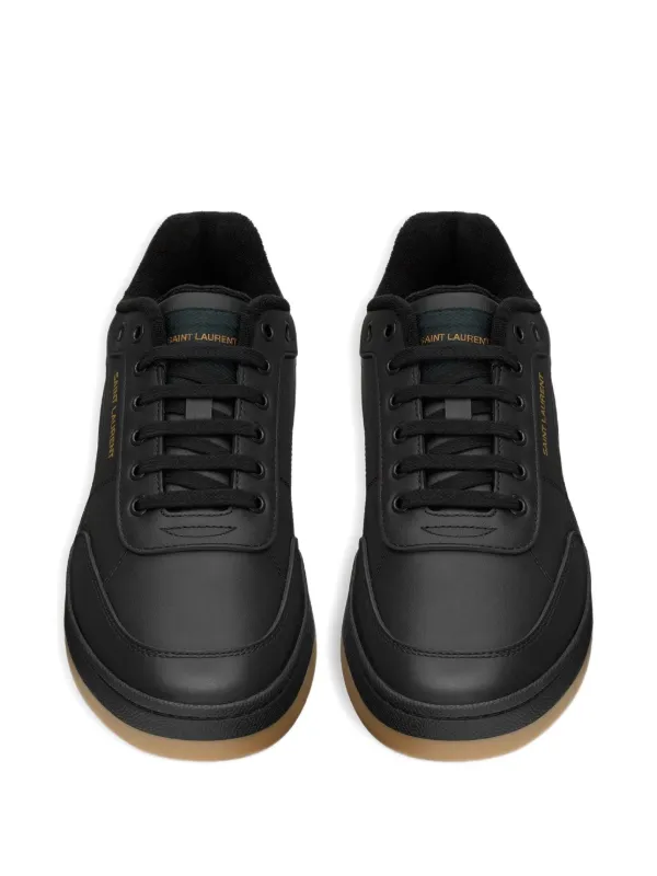 Saint Laurent SL/61 Leather Logo Sneakers | Black | FARFETCH JO