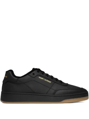 Saint Laurent SL/61 Leather Perforated Sneakers | Black | FARFETCH