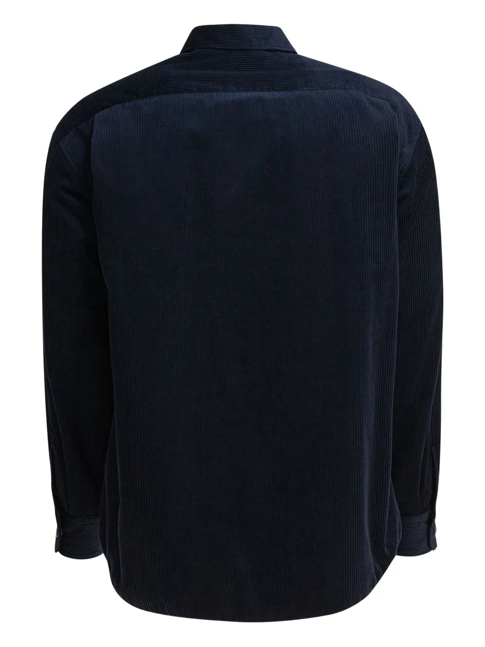 Prada triangle-logo corduroy shirt - Blauw