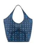 MCM large Leni signature Visetos canvas tote bag - Blue