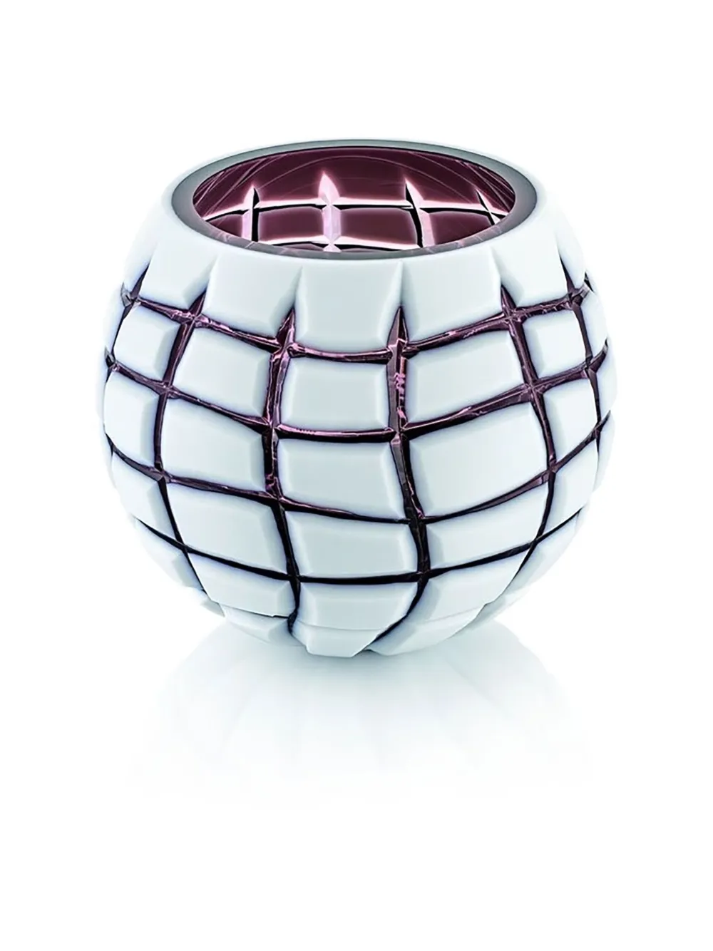 Ivv Geometric-patterned Glass Vase (22cm) In Blue