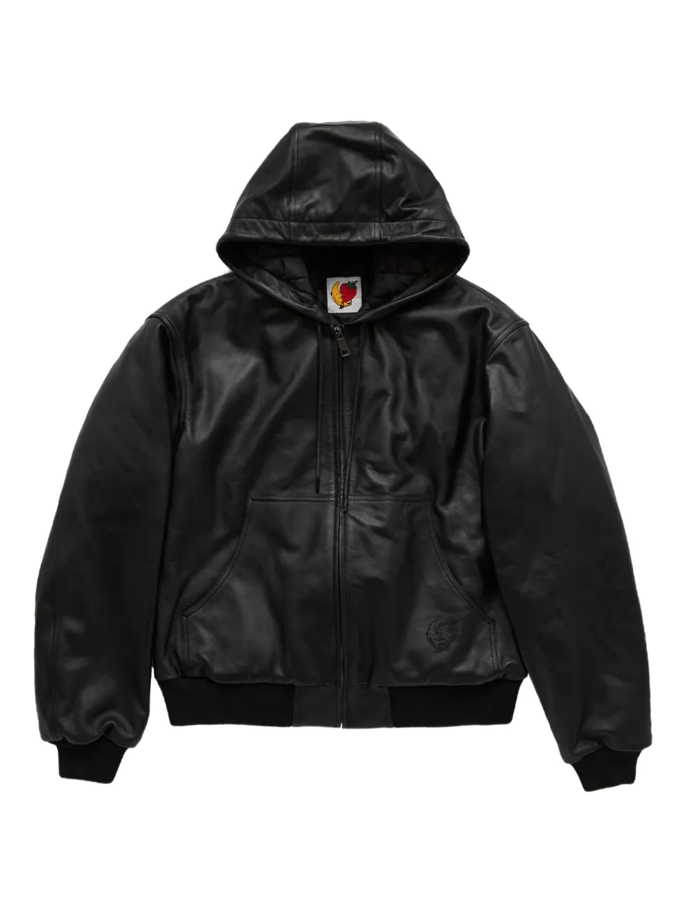 Sky High Farm zip-up leather hoodie | Black | Image 1