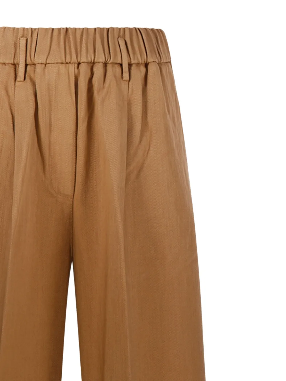 Forte Forte Elastic-waist Pleated Trousers In Brown