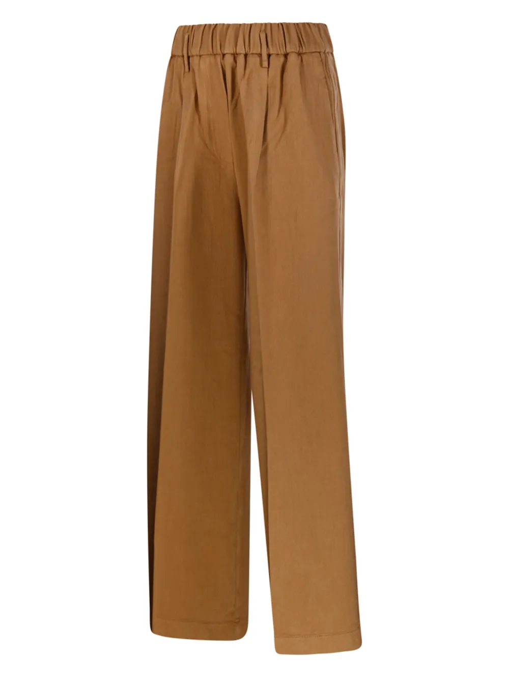 Forte Forte Elastic-waist Pleated Trousers In Brown