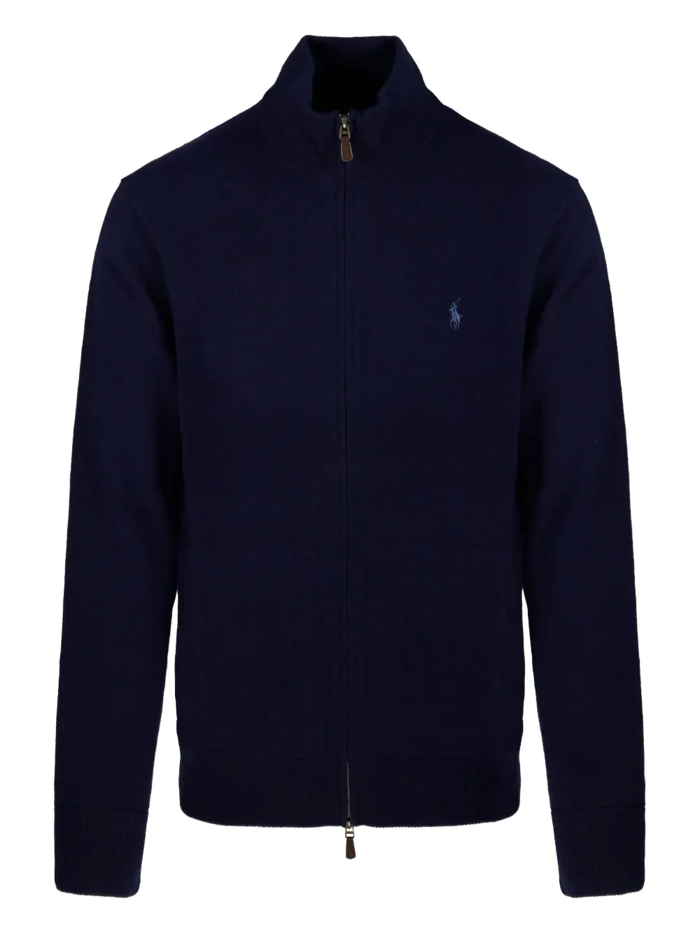 high-neck zip-up sweatshirt
