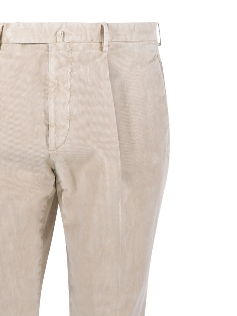 Santaniello Pleated Corduroy Trousers In Neutral