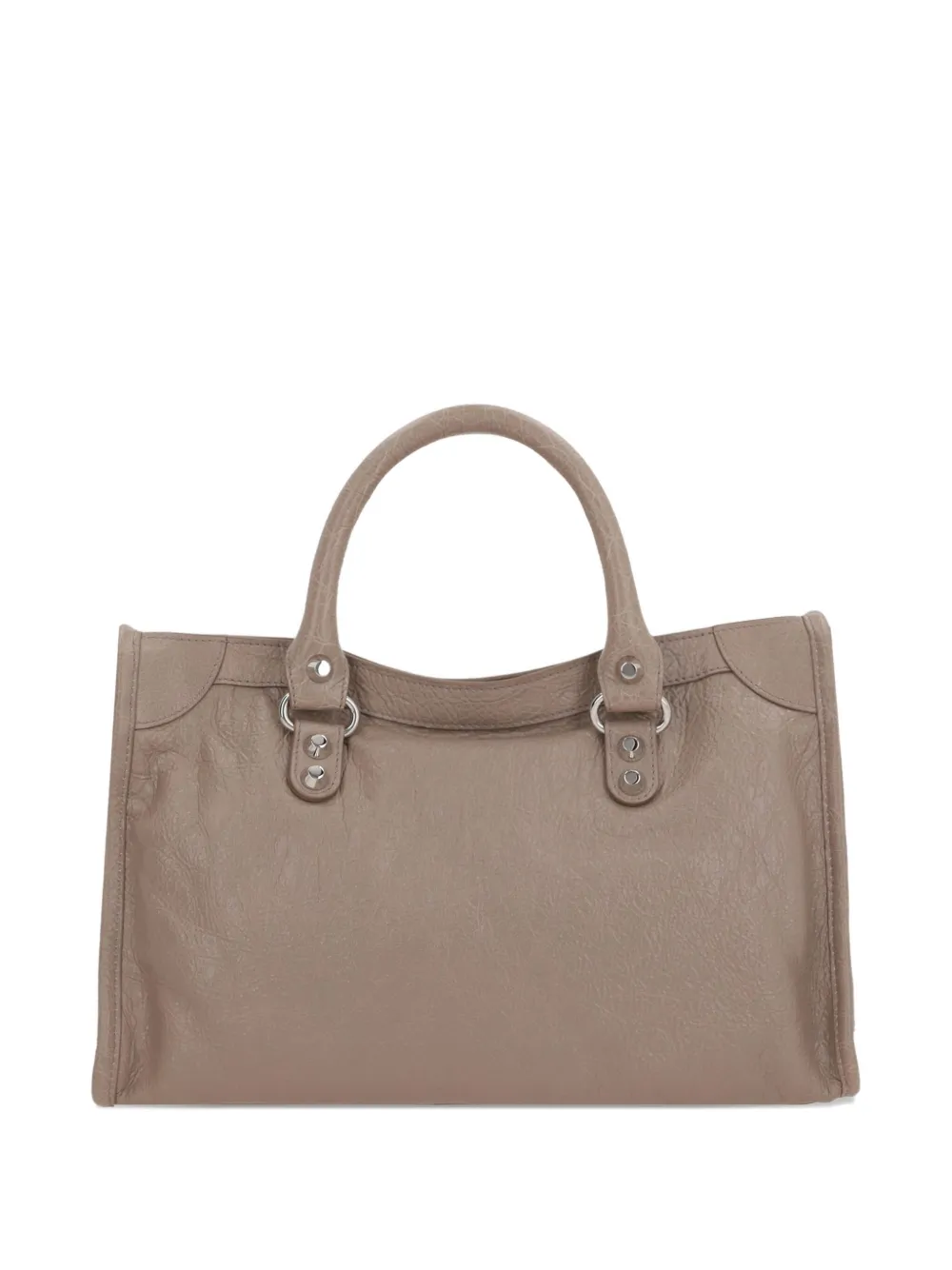 Balenciaga Le City leather studded handbag - Beige