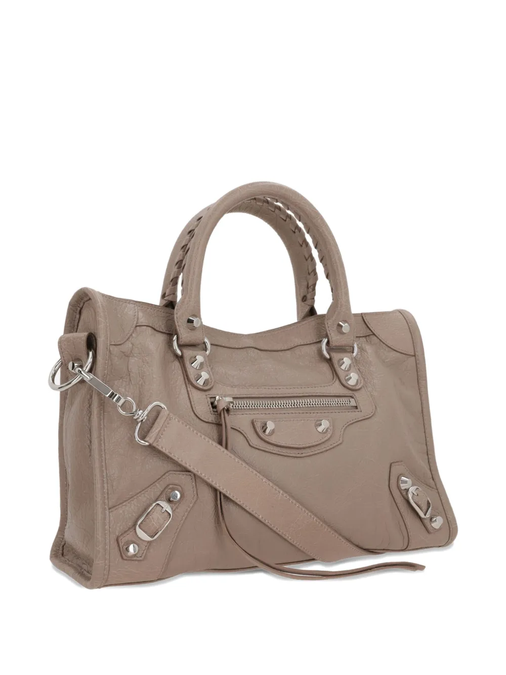 Balenciaga Le City leather studded handbag - Toni neutri