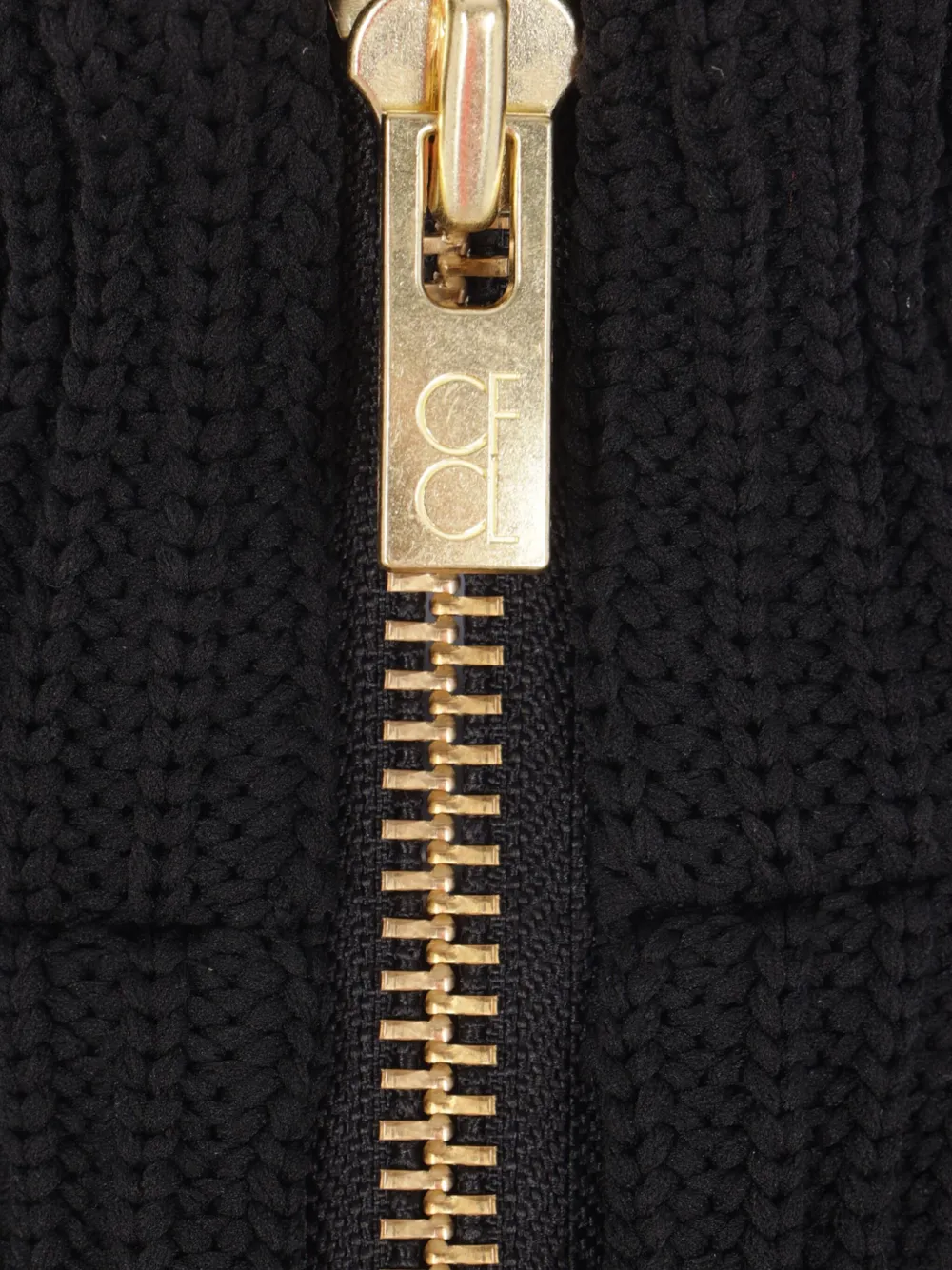 Cfcl Ribbed-detail Zip-up Jacket In Black