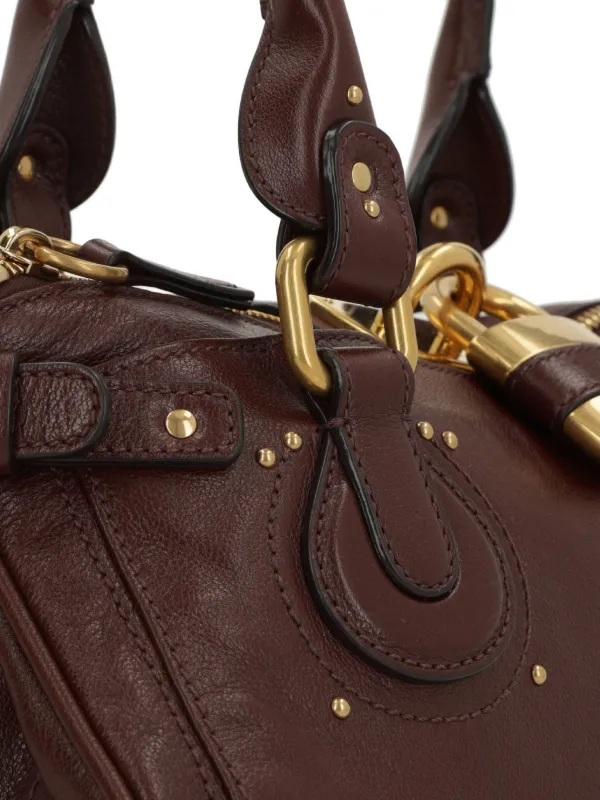 Chloé Paddington Padlock Studded Tote Bag | Brown | FARFETCH