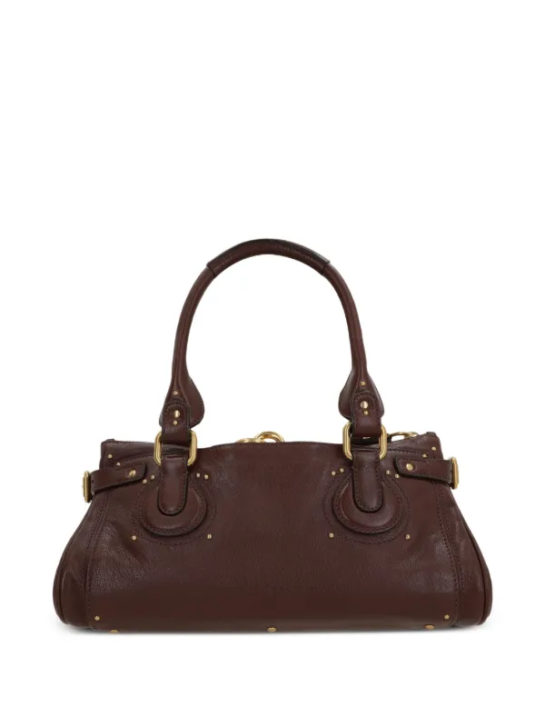 Chloé Paddington Padlock Studded Tote Bag | Brown | FARFETCH