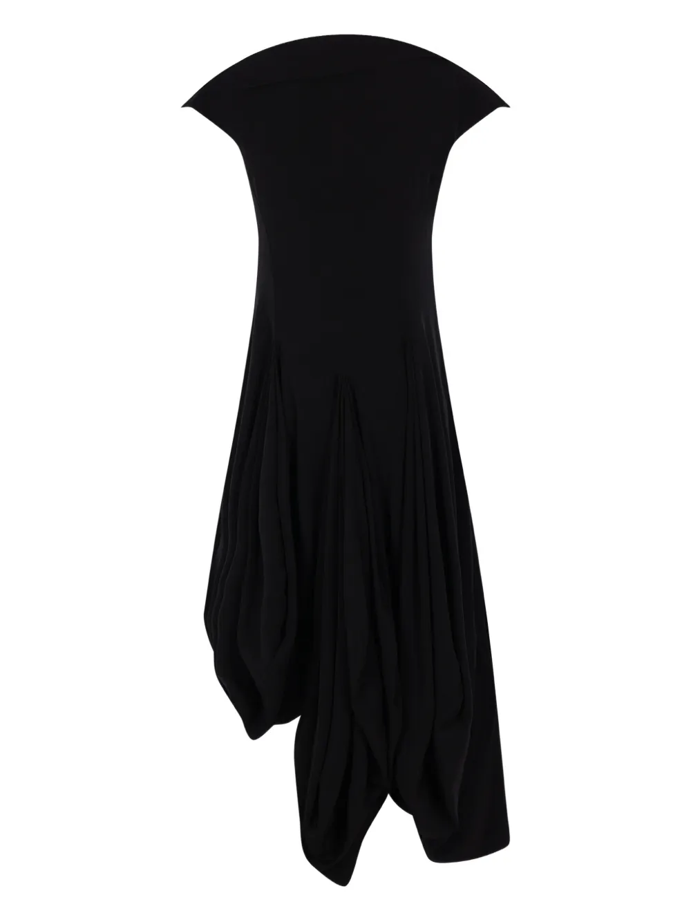 Yohji Yamamoto asymmetric-hem dress - Zwart