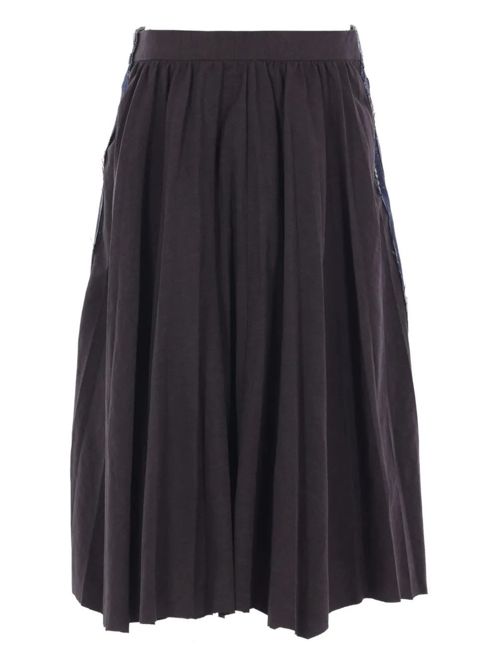 Balenciaga Hybrid Pleated Wool-ramie Midi Skirt In Black