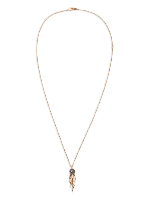 Bibi van der Velden 18K rose gold Jellyfish diamonds and pearl necklace