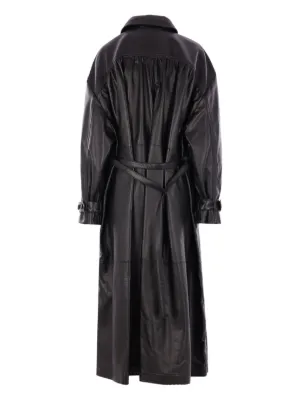 ANN DEMEULEMEESTER ブラック トレンチコート S ANN DEMEULEMEESTER ブラック トレンチコート S ANN