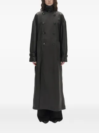 Ann Demeulemeester double-breasted Leather Coat | Black | FARFETCH