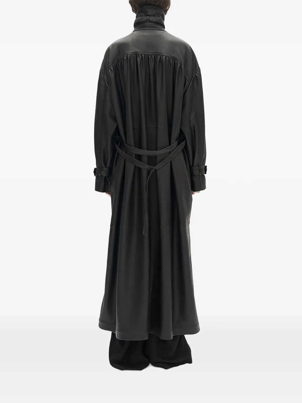 Ann Demeulemeester double-breasted Leather Coat | Black | FARFETCH