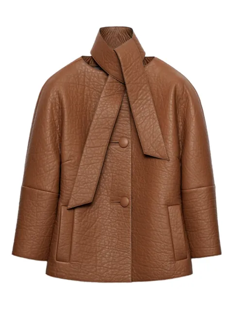 Prada scarf-detail leather jacket