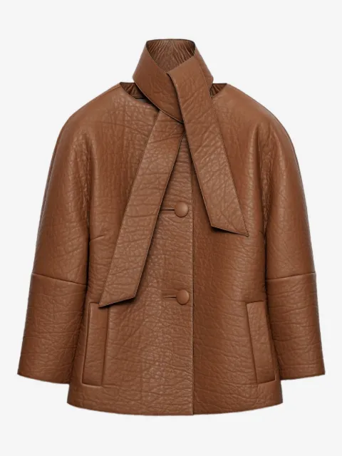 Prada scarf-detail leather jacket