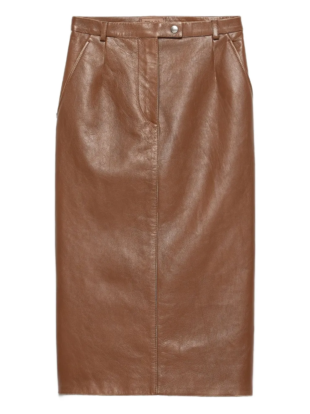 Prada Leren kokerrok Bruin