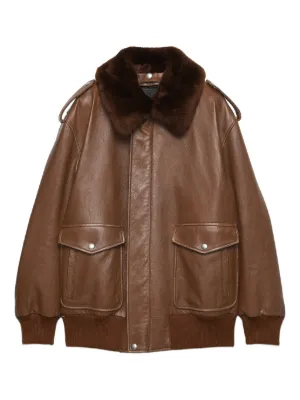 Prada クロップド レザージャケット | ブラック | FARFETCH JP