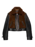 Prada shearling-panelled leather jacket - Black