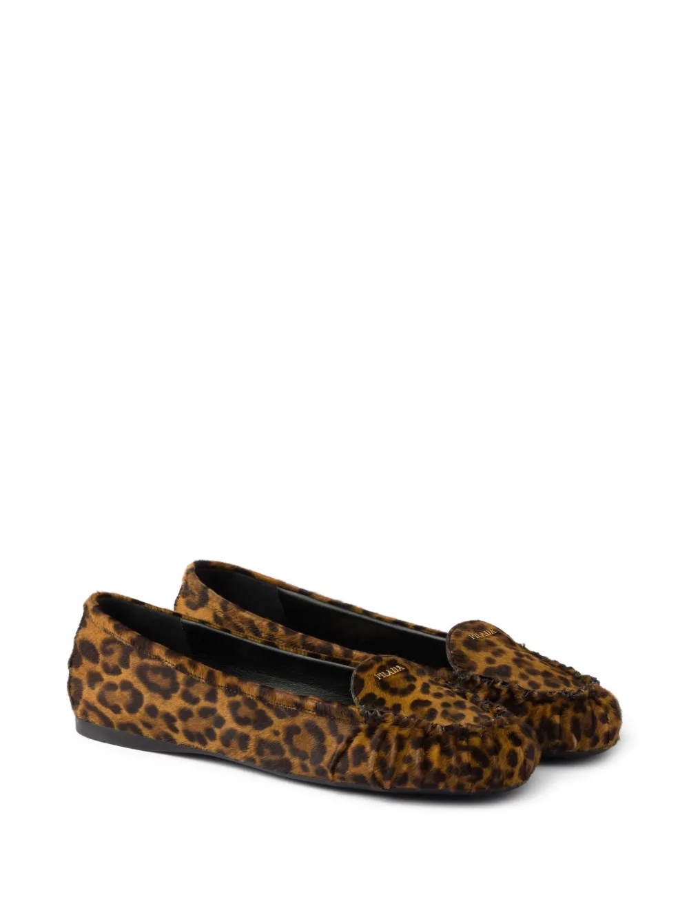 Prada Leopard-print Loafers In Multi