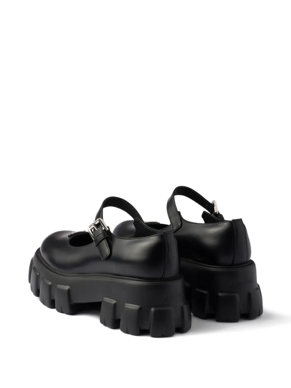 Prada logo-detail flat pumps Black