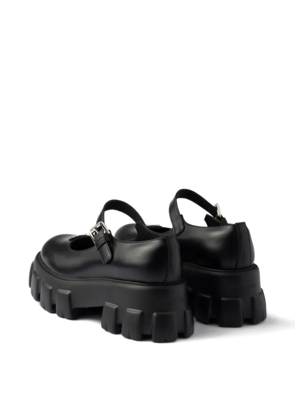 Prada logo-detail Flat Pumps | Black | FARFETCH