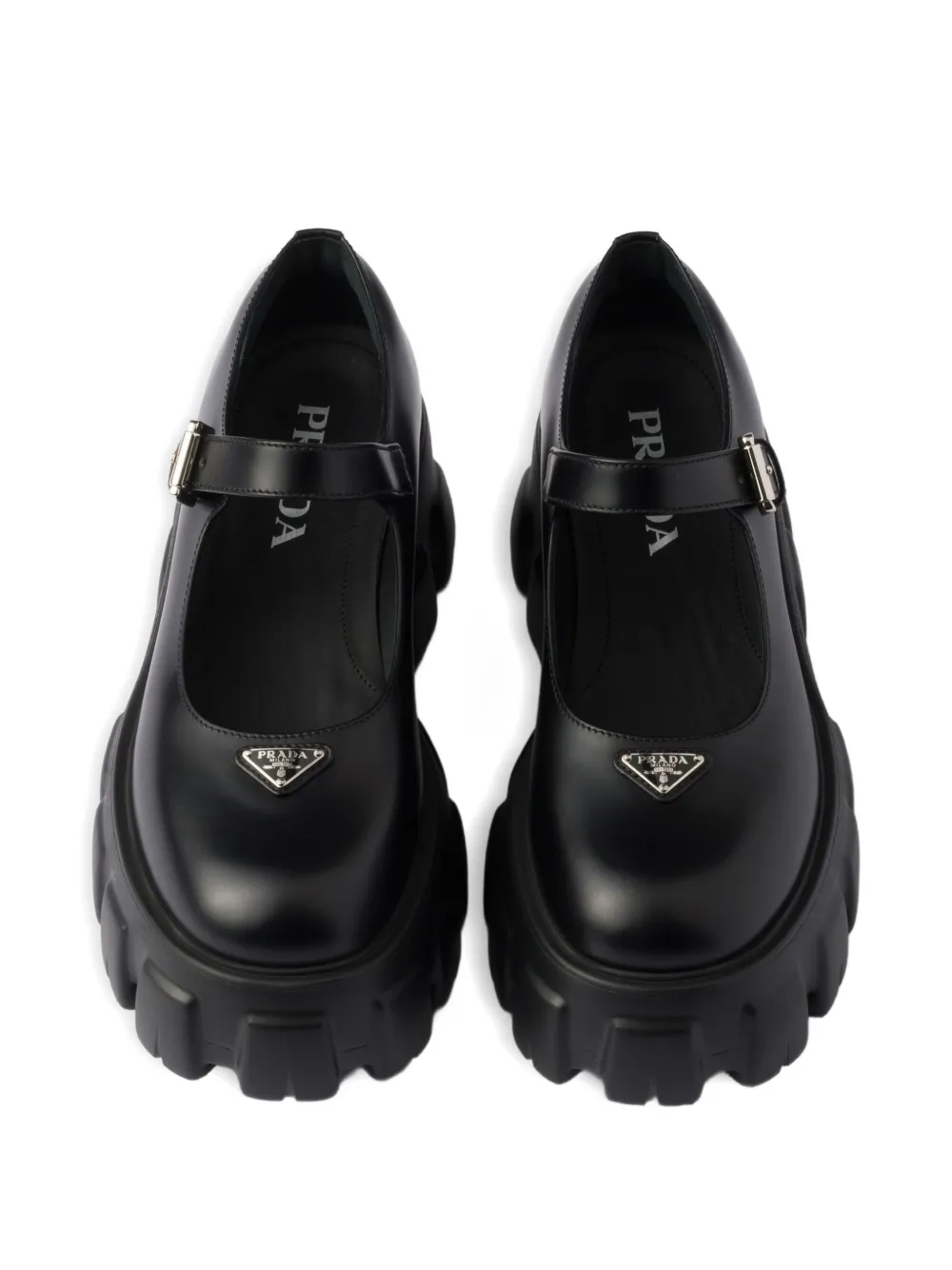 Prada logo-detail flat pumps Black