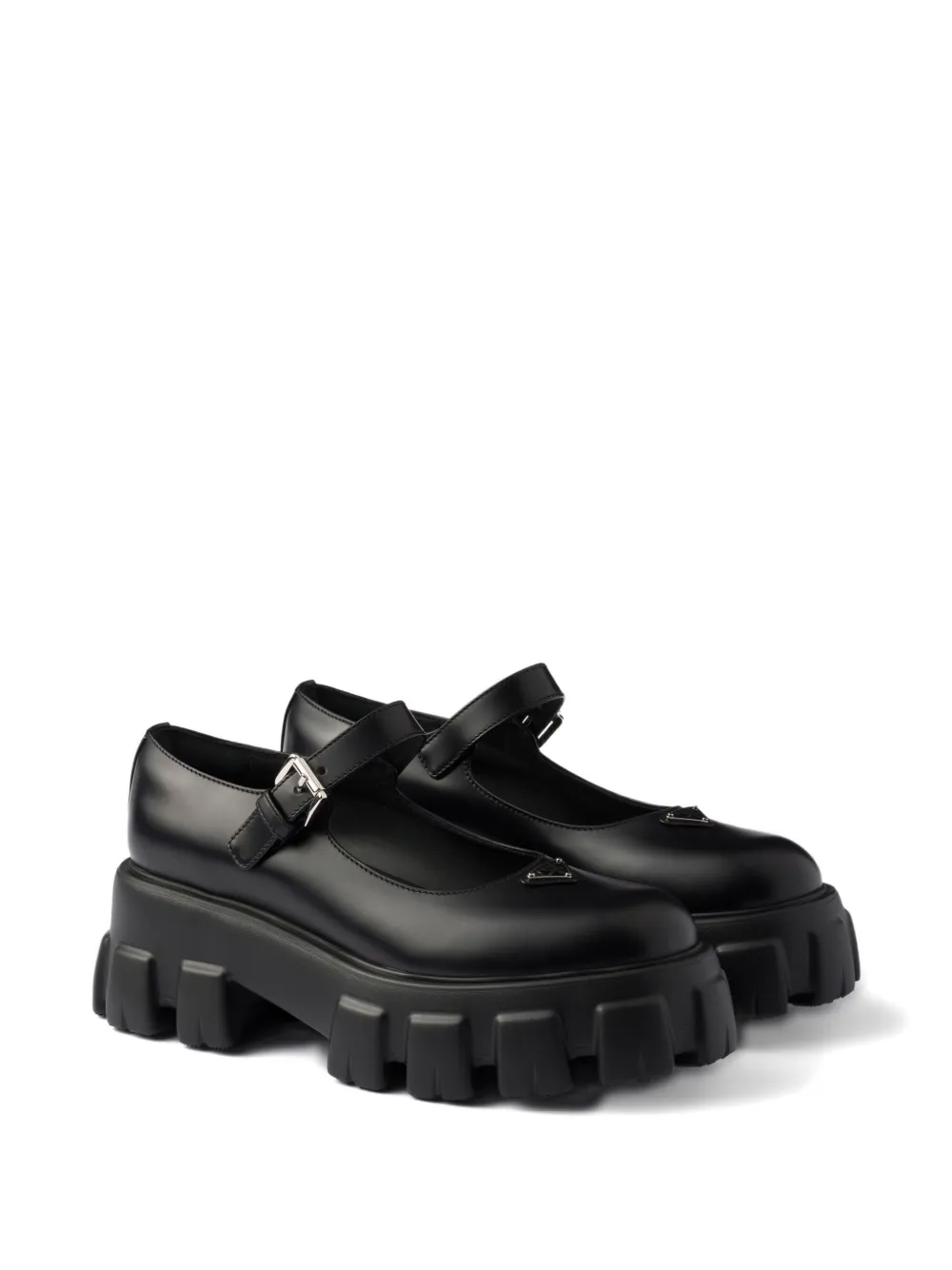 Prada logo-detail flat pumps Black