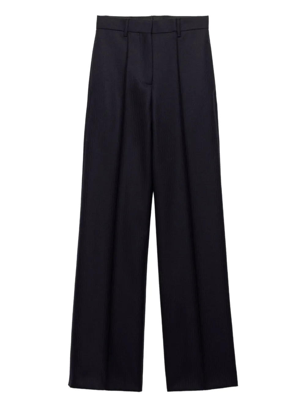 Prada Broek met visgraat patroon en logo Blauw